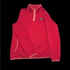 Coral/salmon pink L.L. Bean quilted pullover